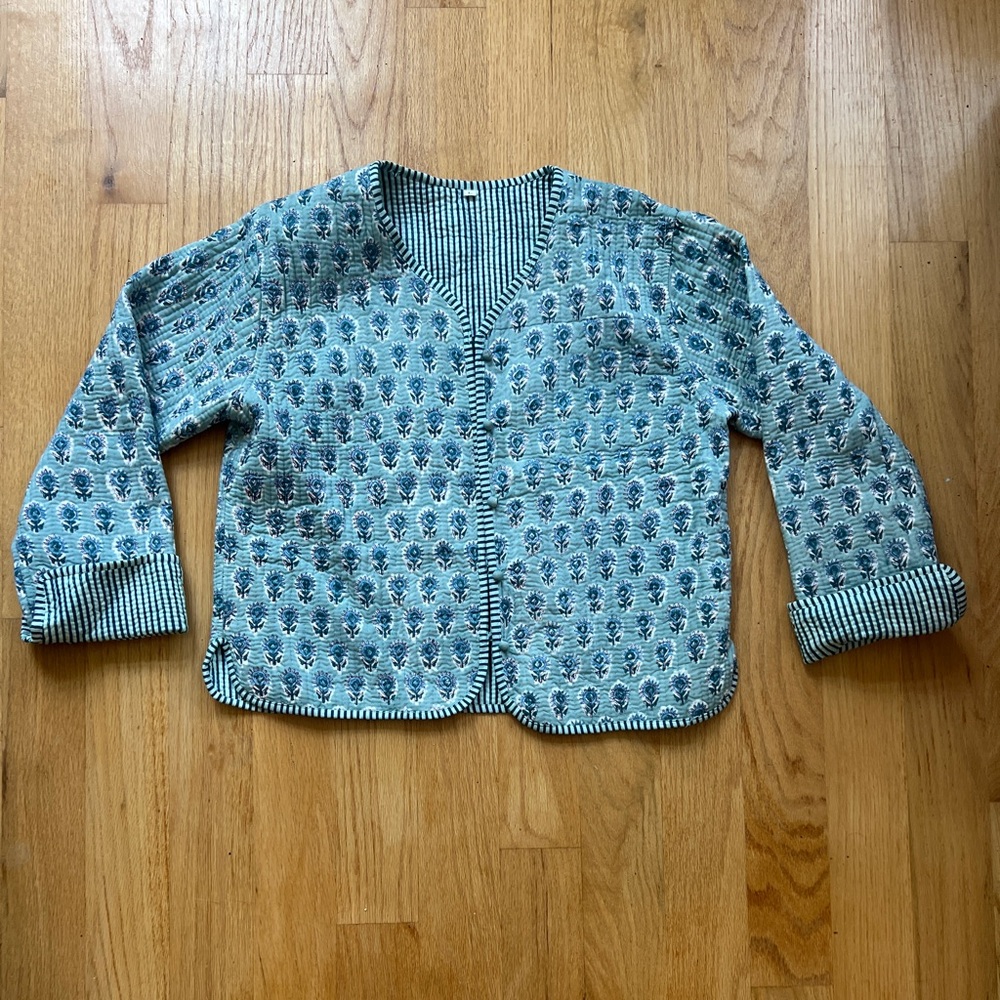 Women's BabitaTex Indian Cotton Block Print Quilted Jacket